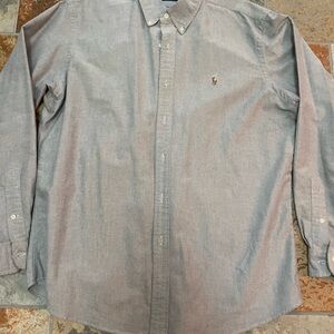 Polo by Ralph Lauren Men's Grey Button-Down Shirt